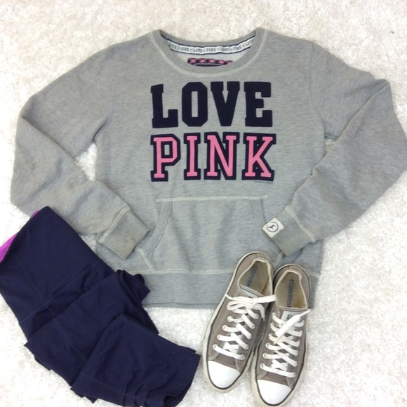 PINK Victoria's Secret Sweaters - PINK Victoria’s Secret grey pullover with pocket